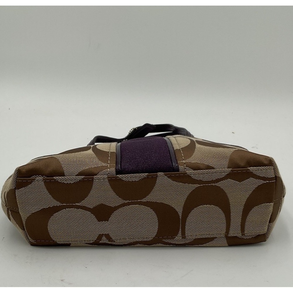 Y2K Coach Signature Stripe Brass/Khaki/Purple Bag Very Clean Condition - Picture 10 of 10